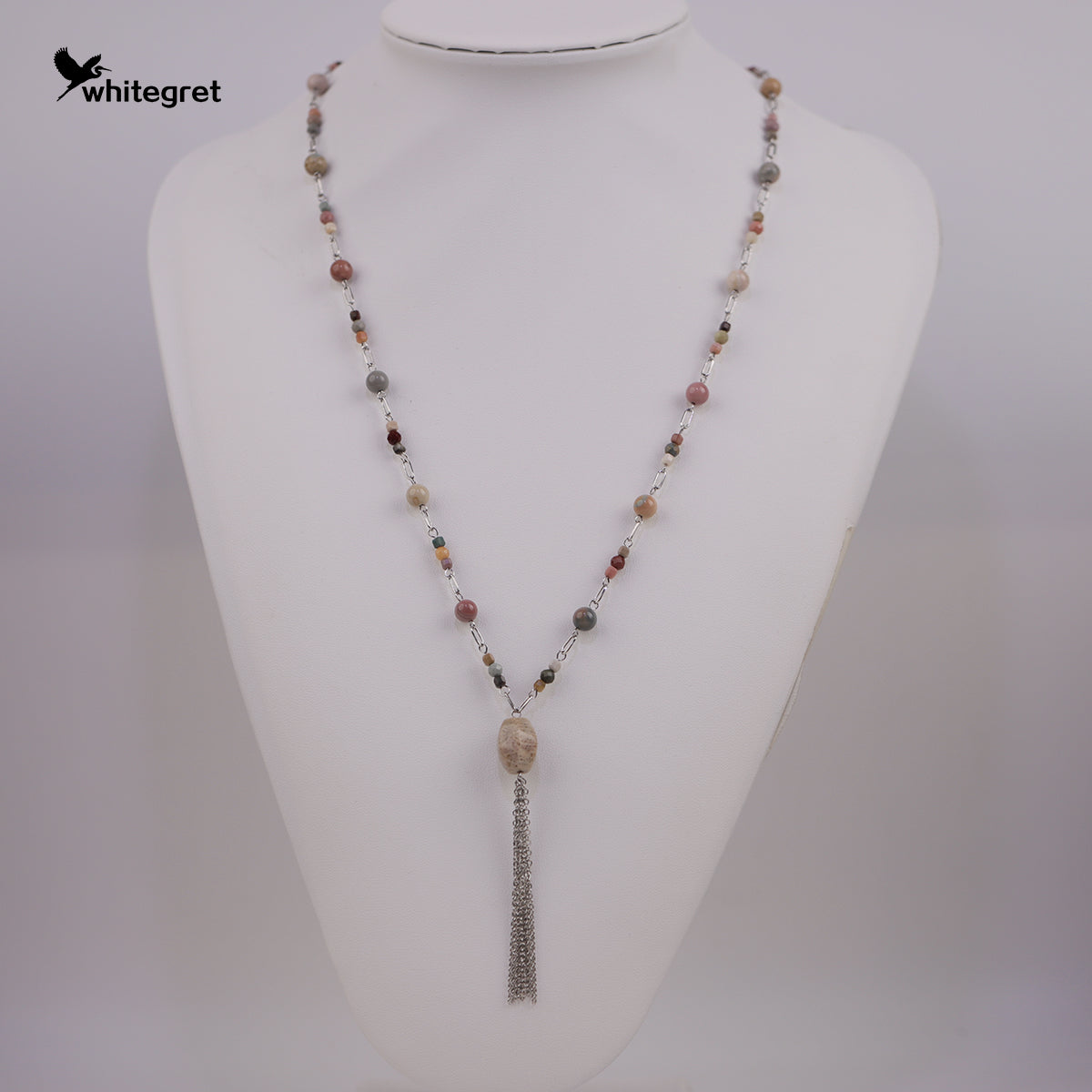 [WG0178] Handmade Alashan Agate Necklace