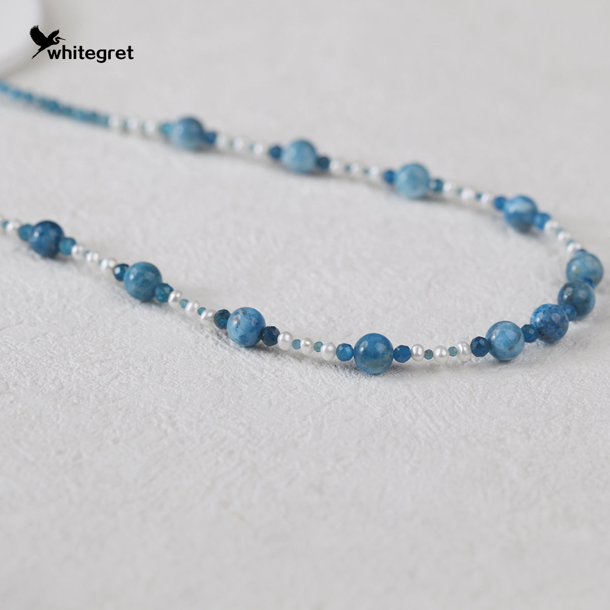 [WG0137] Blue Apatite Necklace
