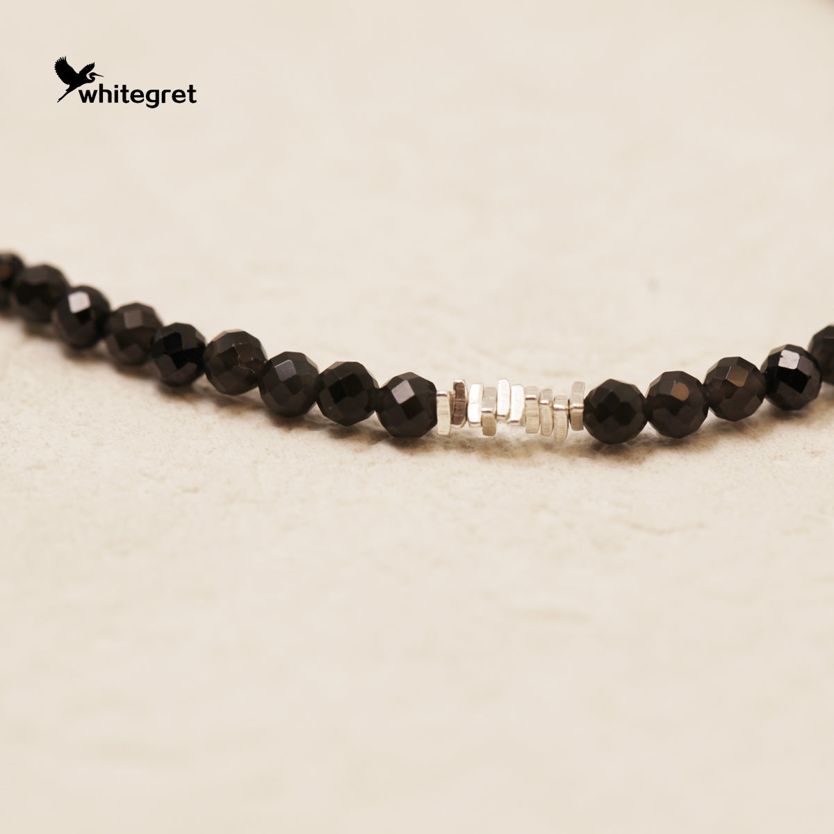 [WG0036] Natural Crystal Obsidian & Silver925 Necklace Birthday gifts