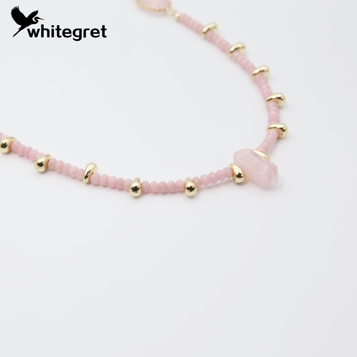 [WG0051]  Natural Crystal Pink Opal & Rose Agate Necklace new original  handmade design diy 2024 fashion girl bracelet valent Birthday Daily gifts