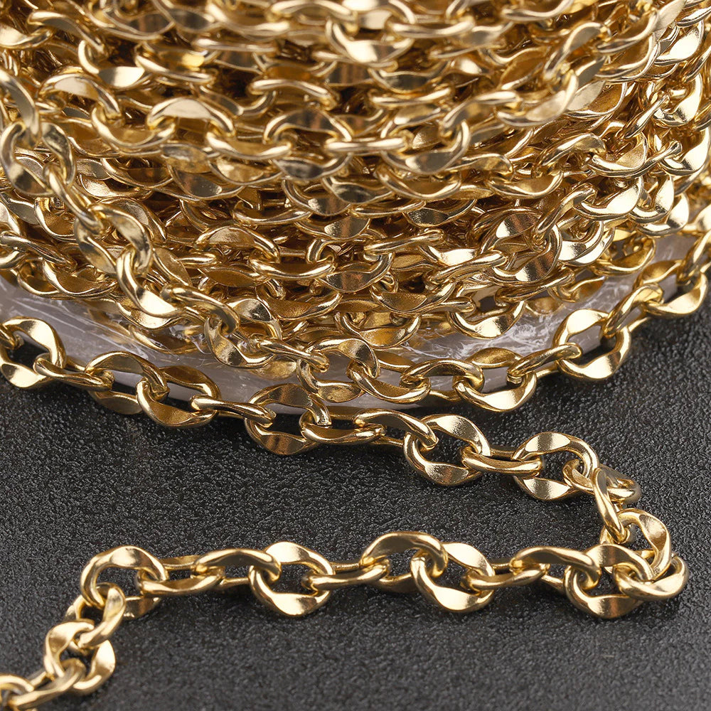WG1039  7mm lip chain-Vacuum Plating Waterproof Stainless steel chain