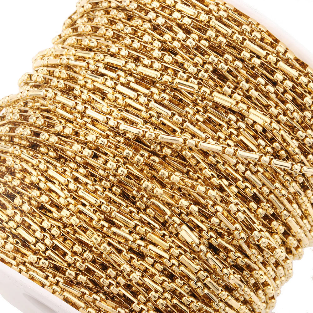 WG1066 3:1 Square pearl chain-Vacuum Plating Waterproof Stainless steel chain