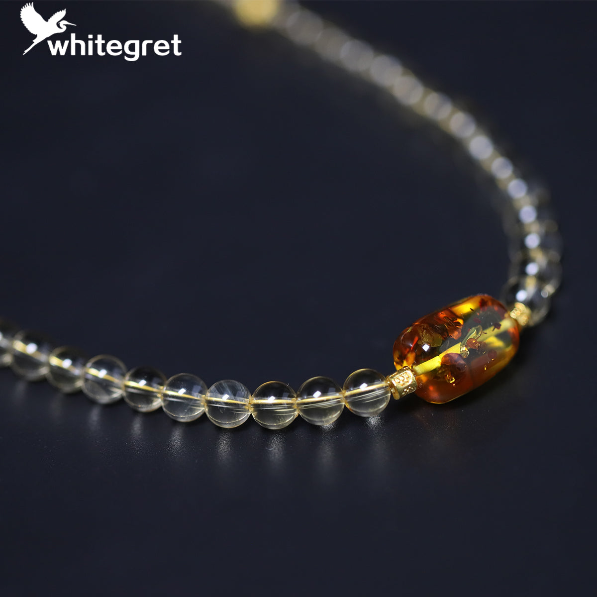 [WG0196] Handmade Natural Crystal Citrine Necklace with high quality