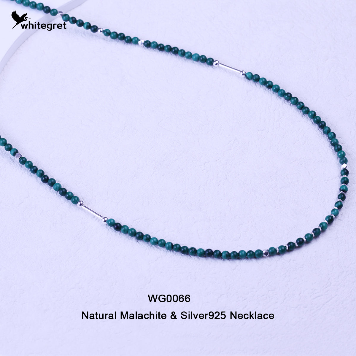 [WG0066] Natural Malachite & Silver925 Necklace new original handmade design 2024 fashion jewelry diy Daily Birthday girl gifts