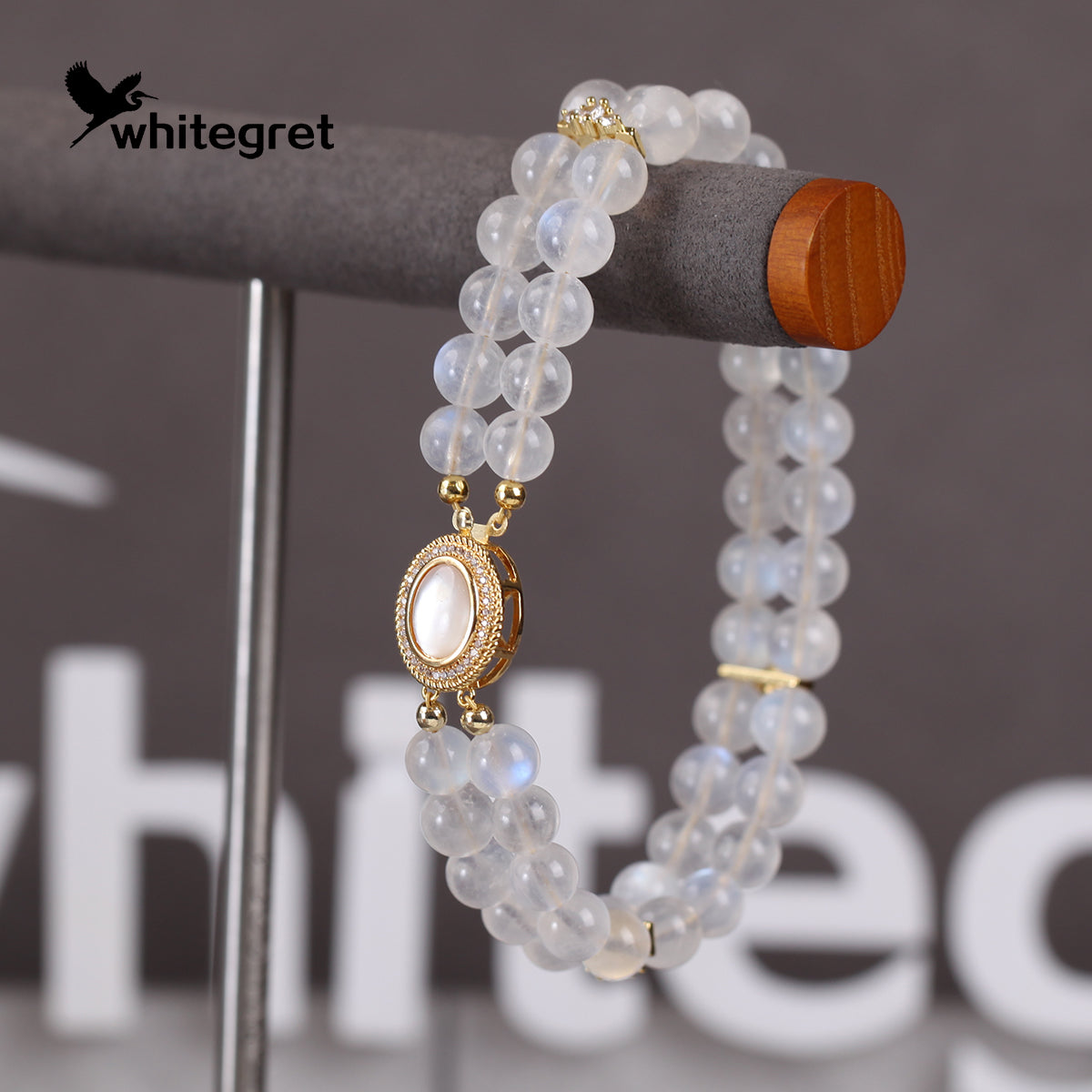 [WG0107] Blue Moonstone Bracelet with double lines