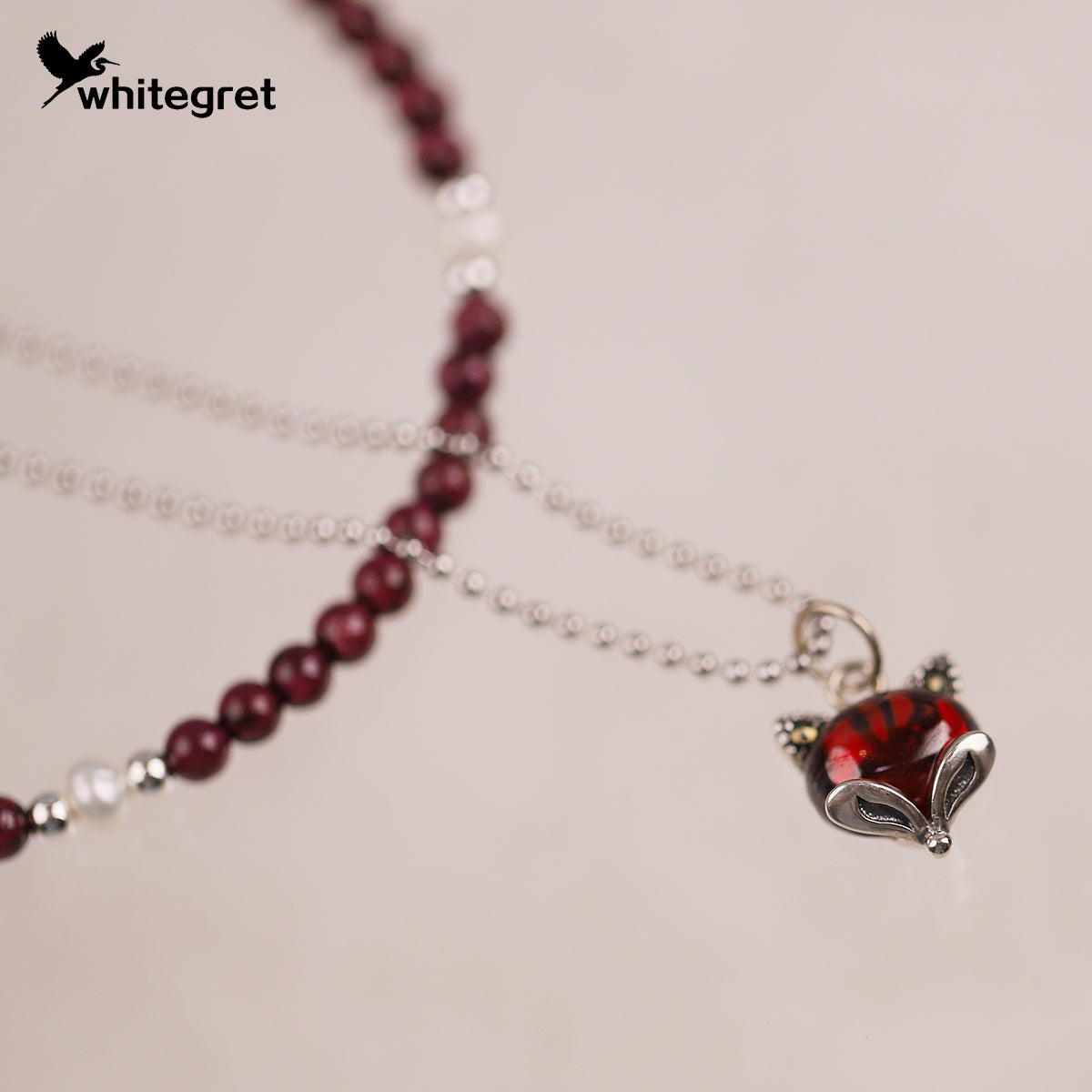 [WG0219] Natural Purple Garnet & Silver925 Necklace combo set