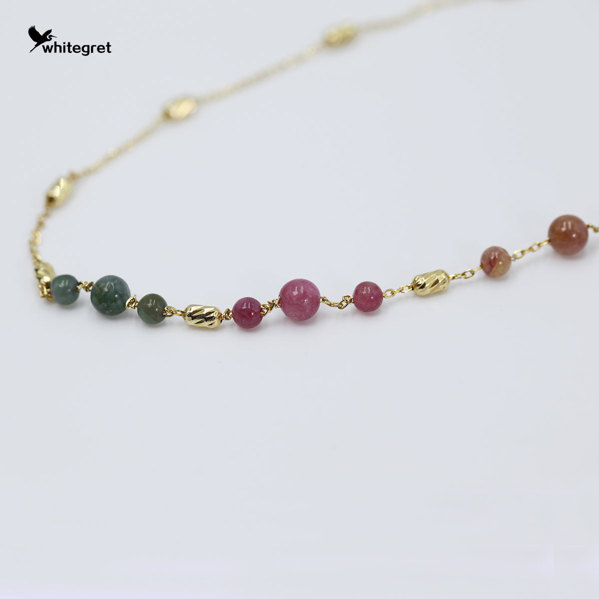 [WG0171] Handmade Tourmaline & Silver925 Necklace