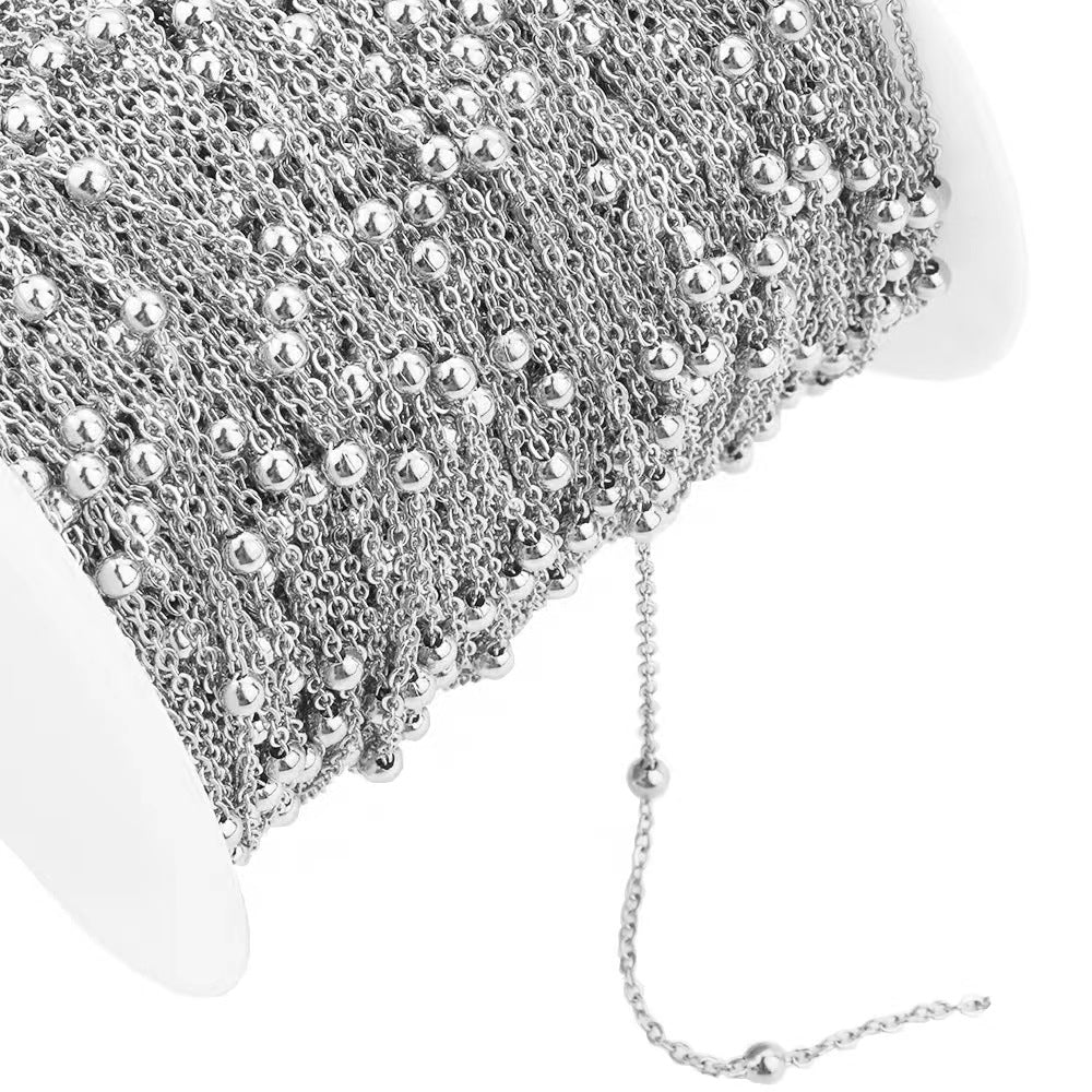 WG1028  Ball Chain-Vacuum Plating Waterproof Stainless steel diy chain