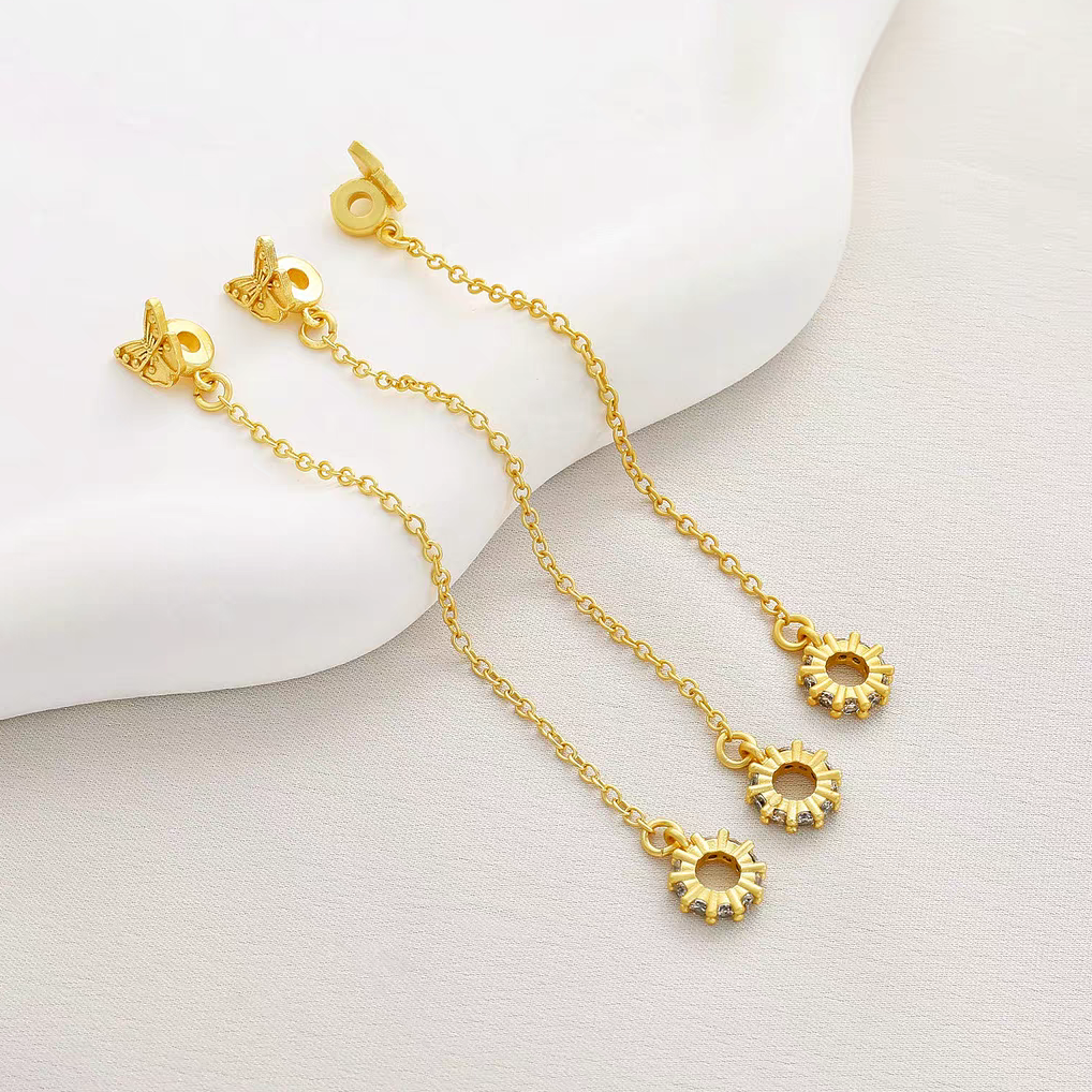 [WG1166] Butterfly & zircon tassels charms spacers for jewelry diy