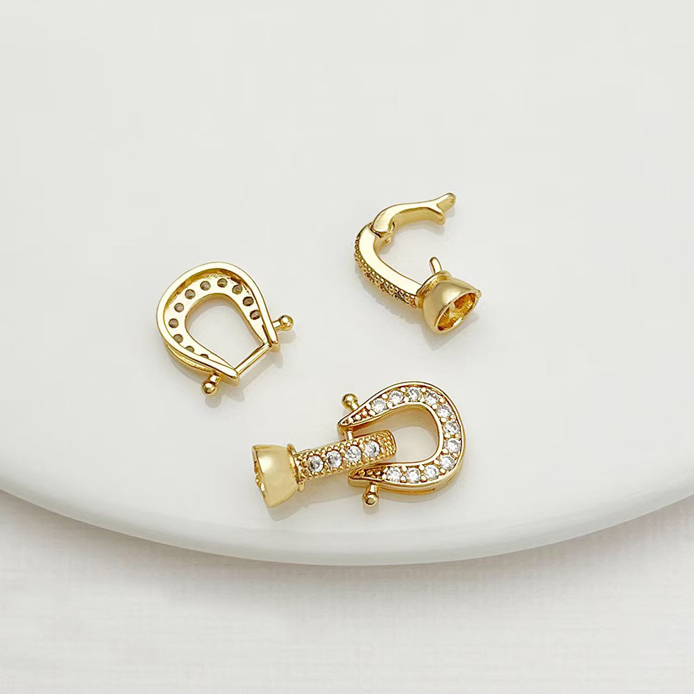 [WG1122] Horseshoe Clasp with silver or gold colro for jewelry diy