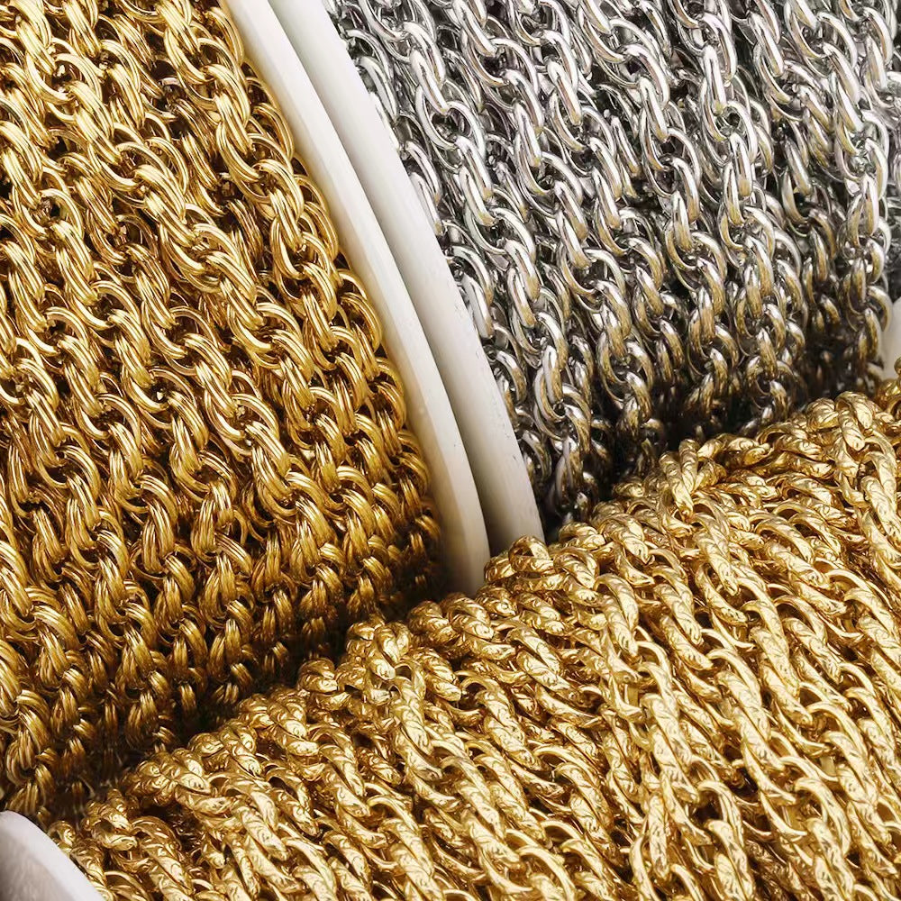 WG1069  Braided chocker-Vacuum Plating Waterproof Stainless steel chain