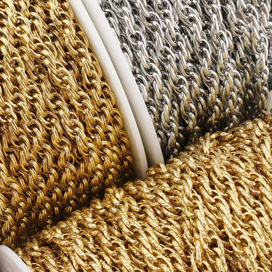 WG1069  Braided chocker-Vacuum Plating Waterproof Stainless steel chain