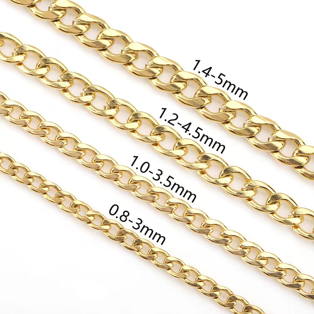 WG1016  1:1 cuban chain-Vacuum Plating Waterproof Stainless steel DIY chain