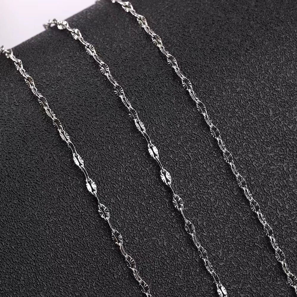 WG1030  Emboss lip chain-Vacuum Plating Waterproof Stainless steel diy chain