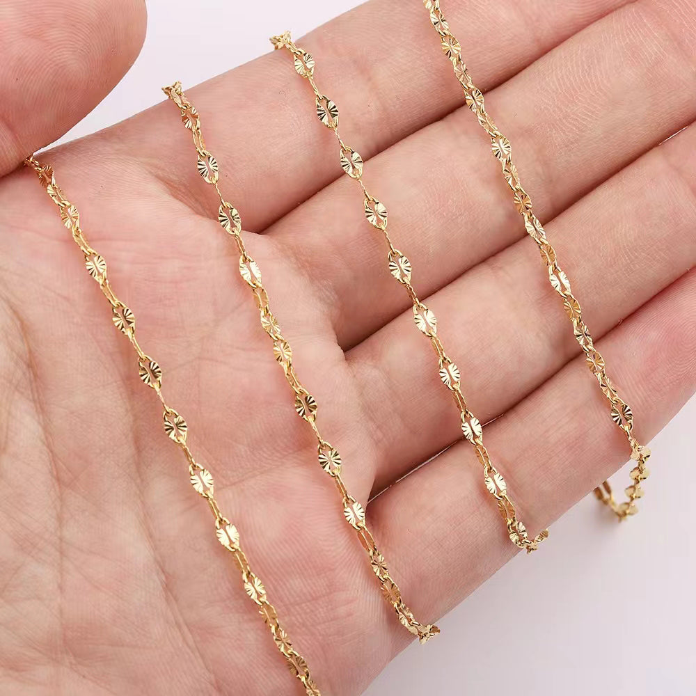 WG1030  Emboss lip chain-Vacuum Plating Waterproof Stainless steel diy chain