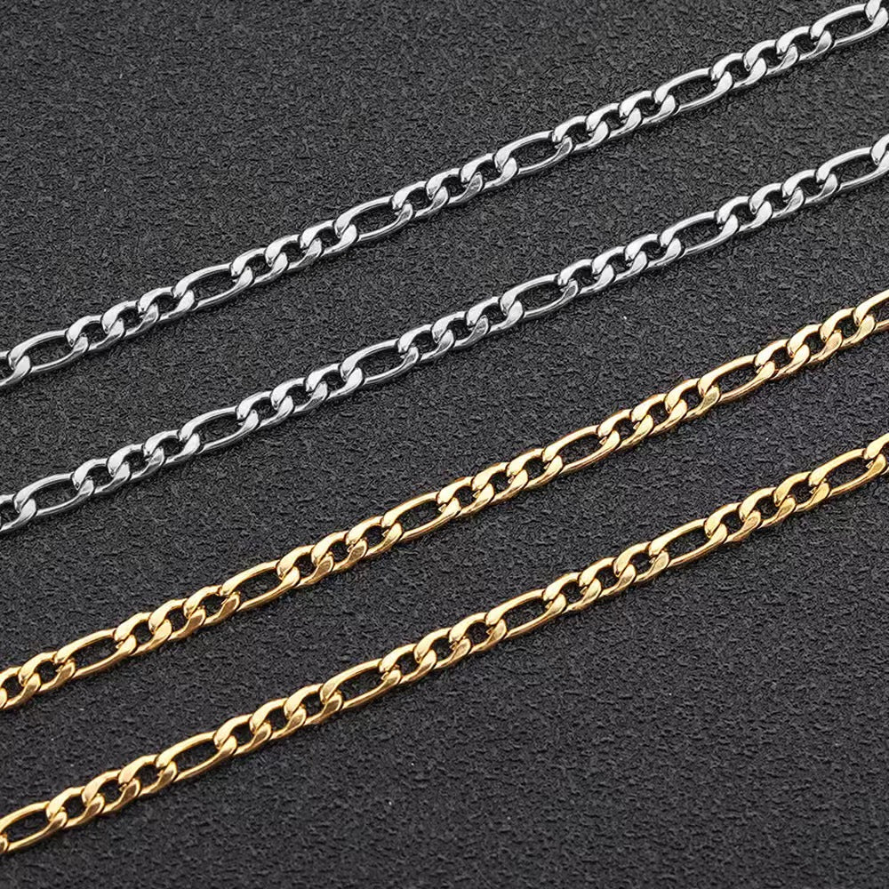 WG1017  3:1 NK figaro Chain-Vacuum Plating Waterproof Stainless steel diy chain
