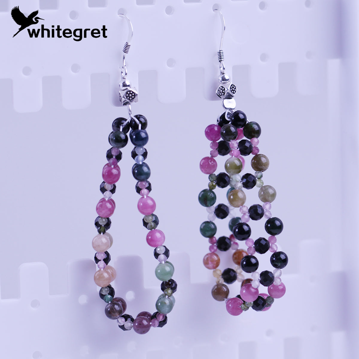 [WG0081] Natural Tourmaline & Silver925 Earrings over ＄25 free shipping
