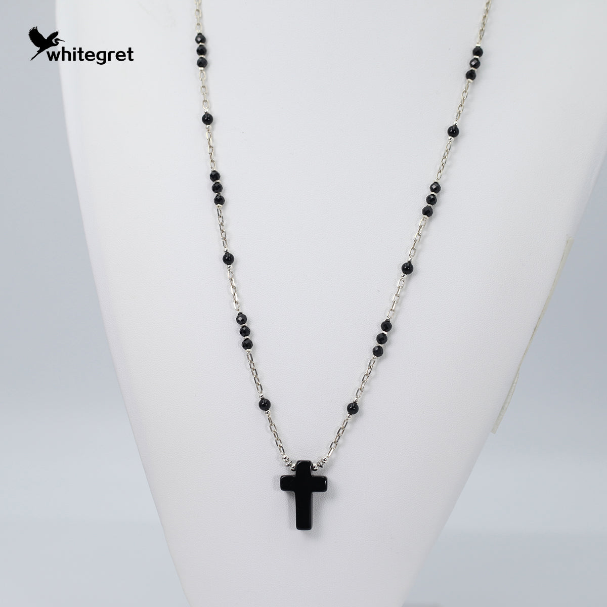 [WG0164] Natural Obsidian crystal & Silver25 Necklace
