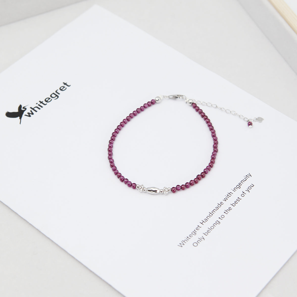 [WG0033] Purple Garnet & silver925 Bracelet new fashion girl Birthday Daily gifts over ＄25 free shipping