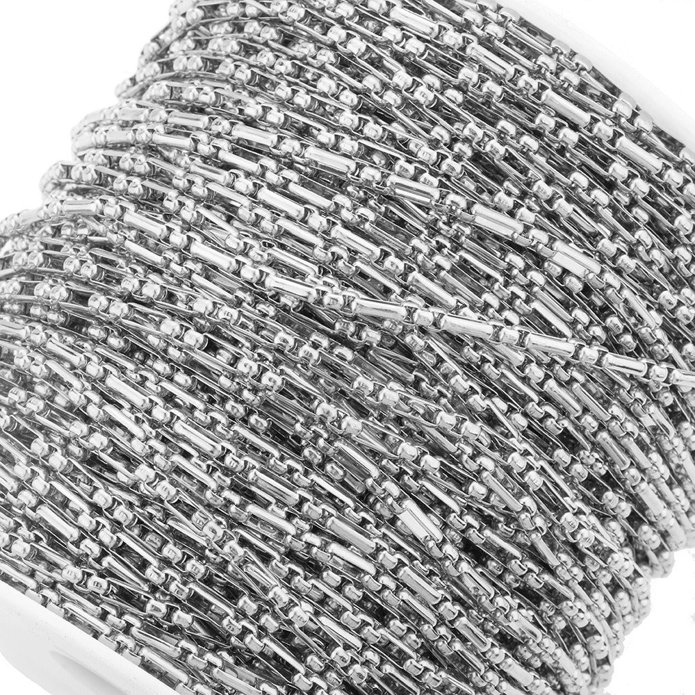 WG1066 3:1 Square pearl chain-Vacuum Plating Waterproof Stainless steel chain