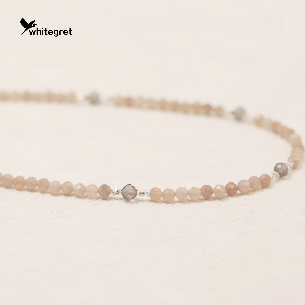 [WG0038] Natural Crystal Peach Moonstone & Silver925 Necklace original handmade diy design 2024 new fashion girl valent bracelet Daily Birthday gifts