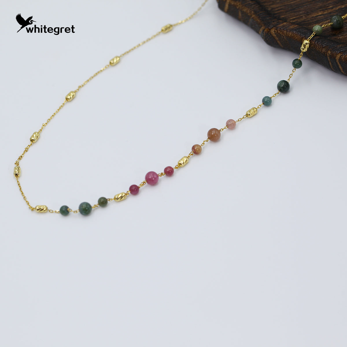 [WG0171] Handmade Tourmaline & Silver925 Necklace