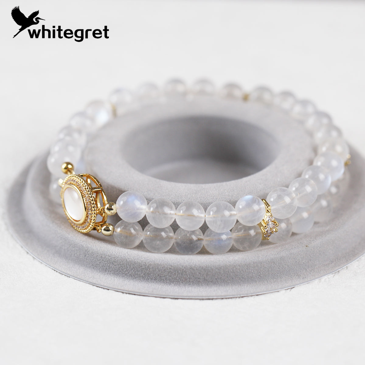 [WG0107] Blue Moonstone Bracelet with double lines