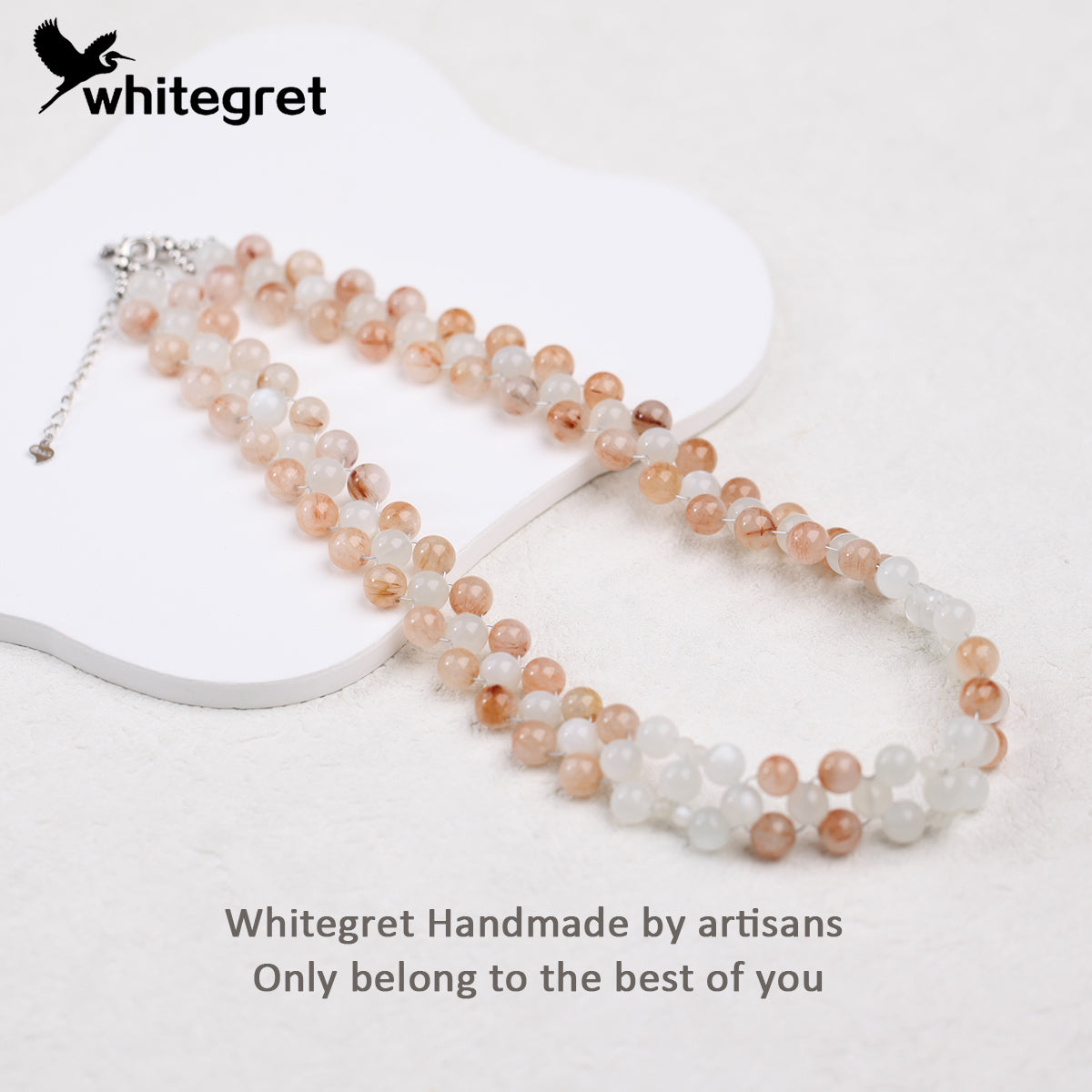 [WG0097] Natural Crystal Red Hematoid & Moonstone & Silver925 Necklace 2024 new handmade diy jewelry design for girl women Birthday Daily gift