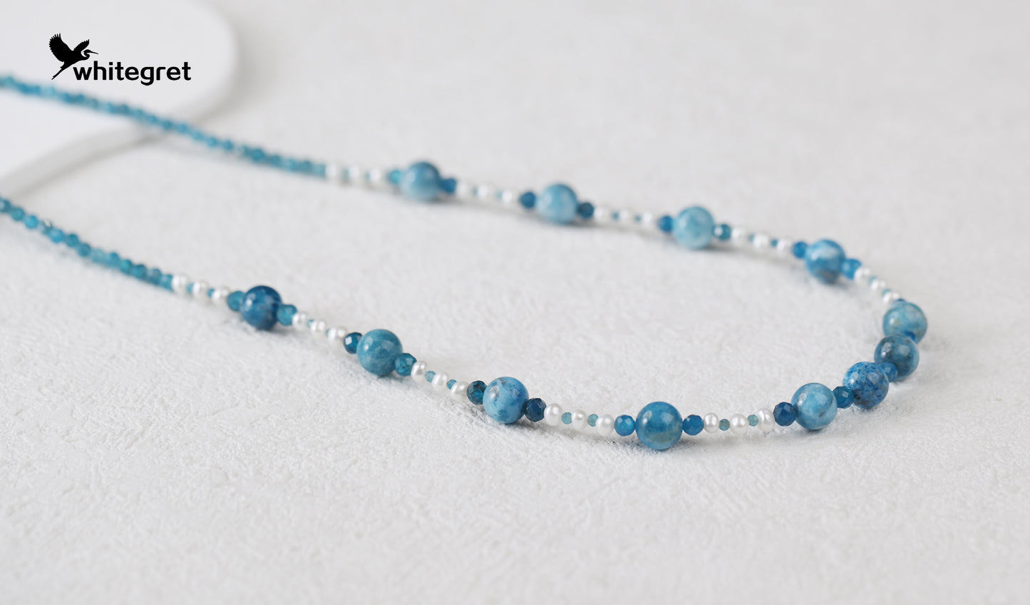 [WG0137] Blue Apatite Necklace