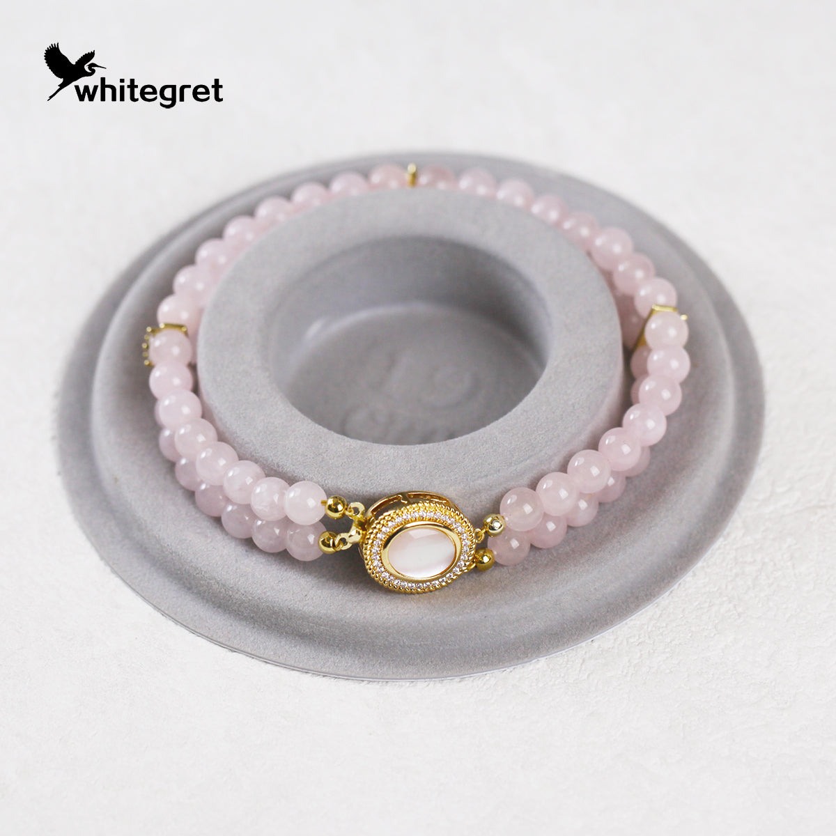 [WG0103] Natural Crystal Rose Quartz Bracelet  new original handmade diy double link jewelry design girl wowen Birthday Daily gifts-PROTECTION-LOVE