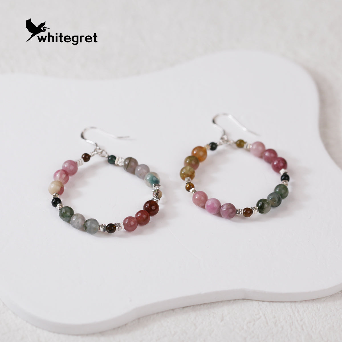 [WG0144] Natural Tourmaline & Silver925 Earrings