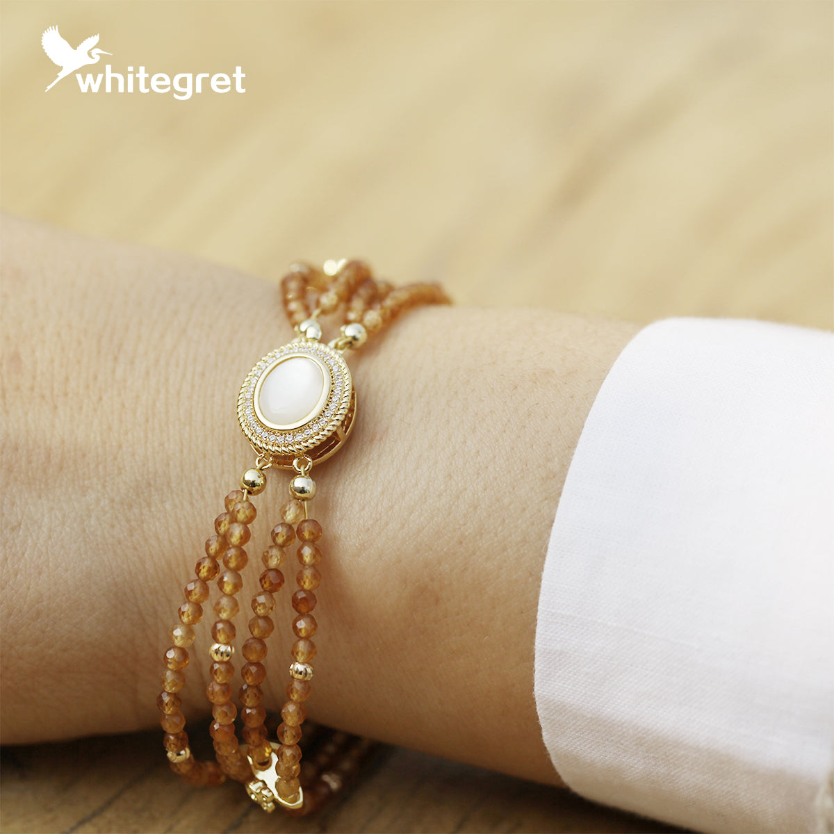 [WG0100] Natural Crystal Orange Garnet Bracelet 2024 new handmade diy jewelry design girl wowen Birthday Daily gifts