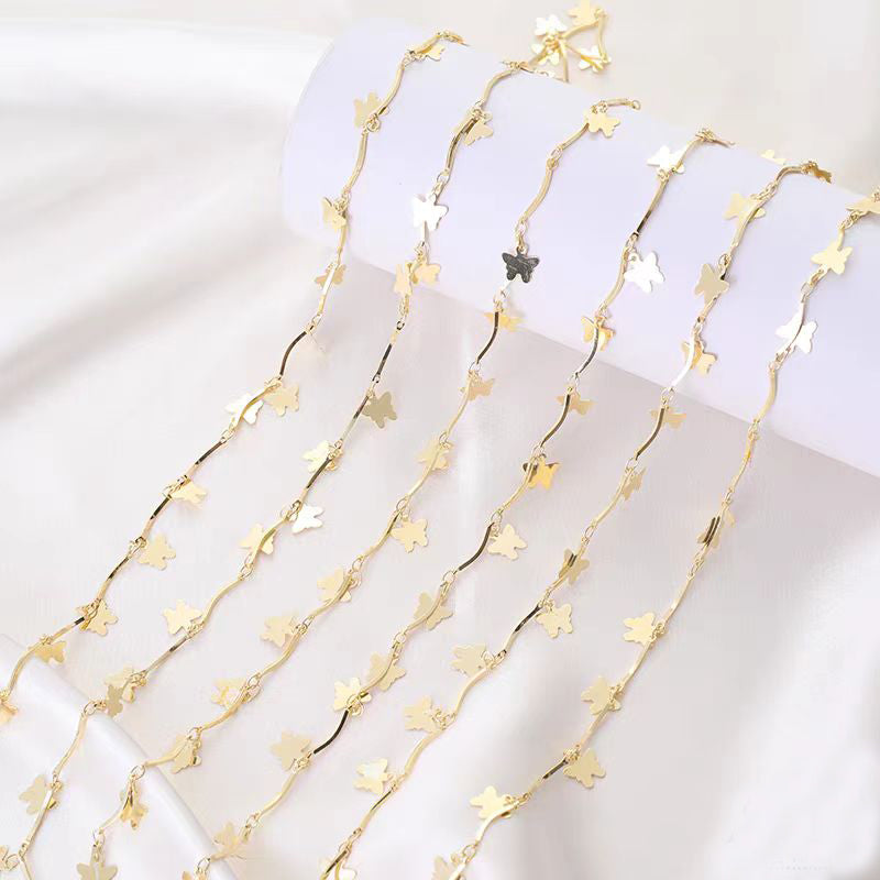 [WG1155] 1M butterfly chain-vacuum plating waterproof chain for jewelry diy
