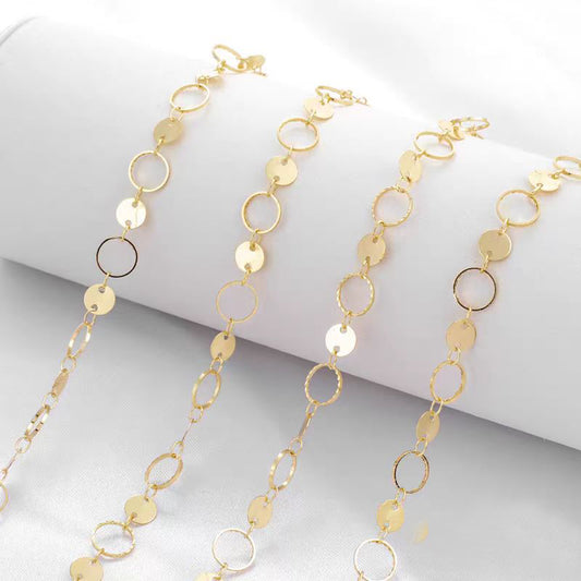 [WG1158] 1M round circle wreath chain-vacuum plating waterproof chain for jewelry diy