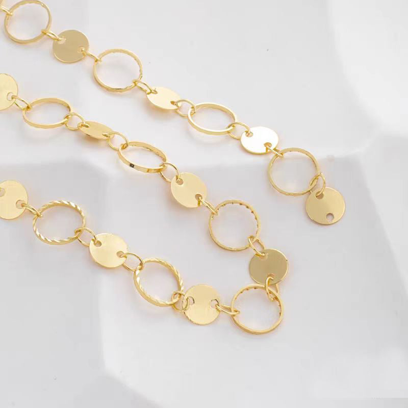 [WG1158] 1M round circle wreath chain-vacuum plating waterproof chain for jewelry diy