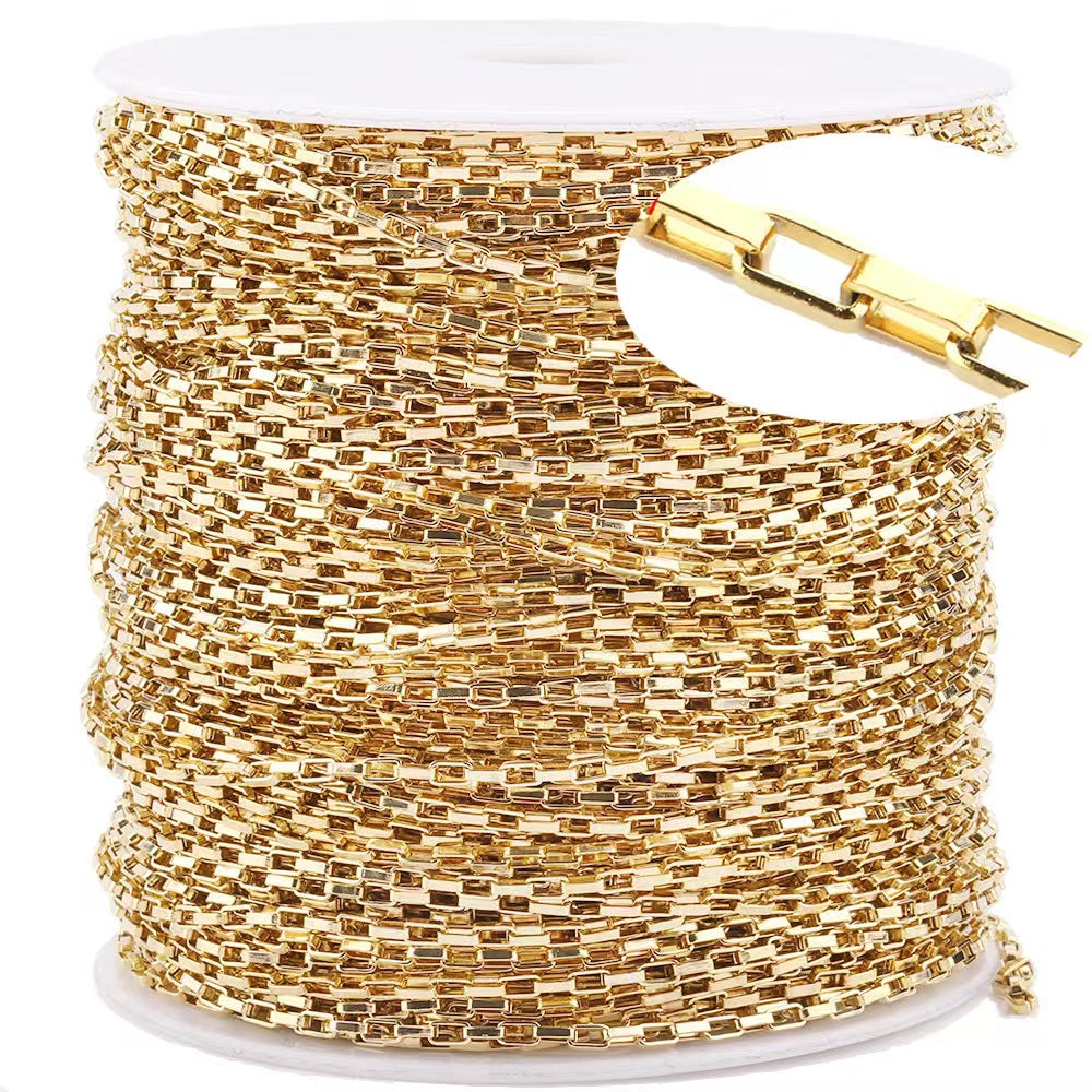 WG1024  long box cross chain-Vacuum Plating Waterproof Stainless steel diy chain