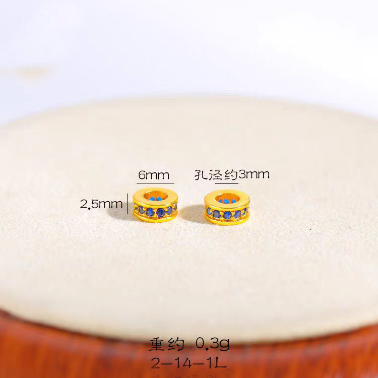 [WG1195] Zircon rainbow spacers for Jewelry diy charms