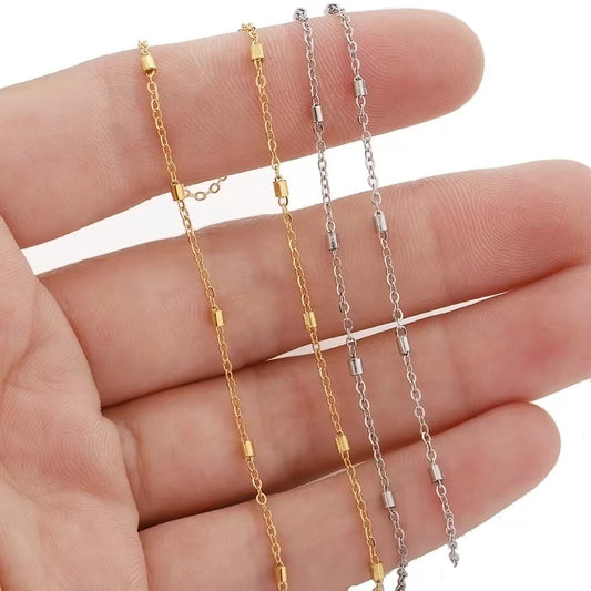 WG1022  Short tube cable chain-Vacuum Plating Waterproof Stainless steel chain