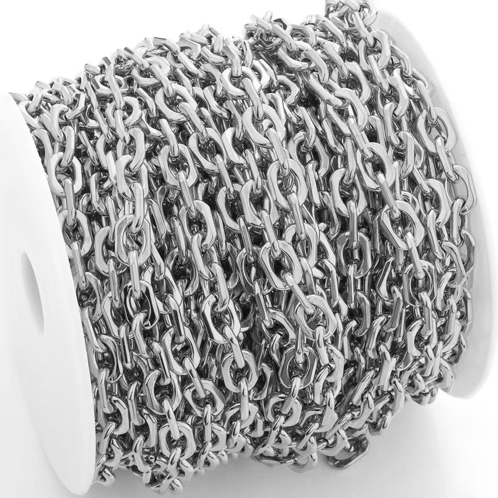 WG1010  Flat cable chain-Vacuum Plating Waterproof Stainless steel diy chain