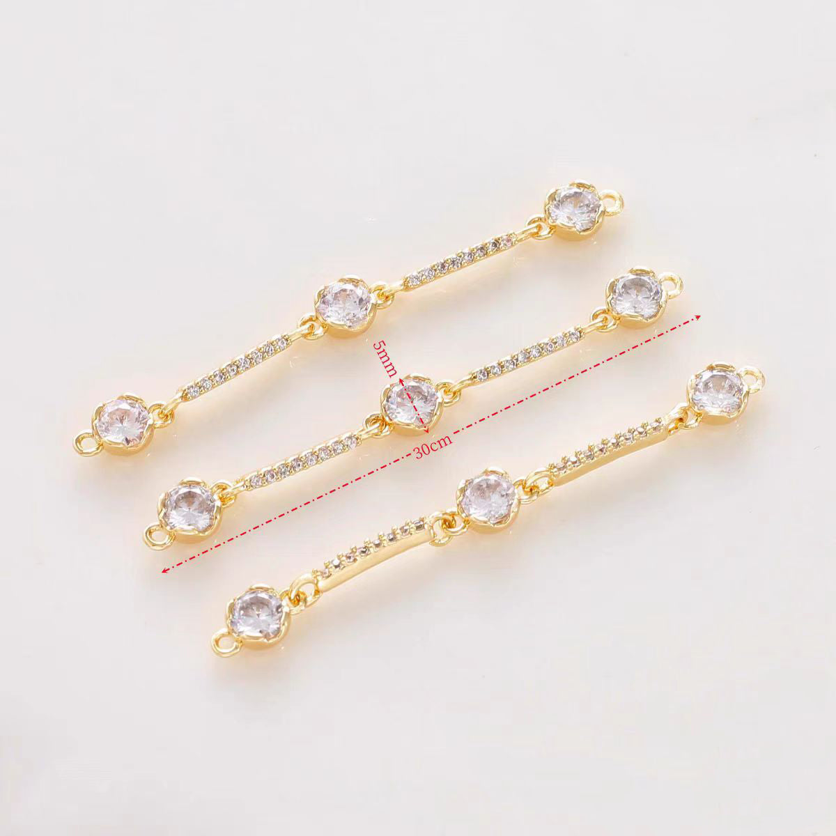 [WG1138] extensional chain charm spacer with zircon in different style for jewelry diy