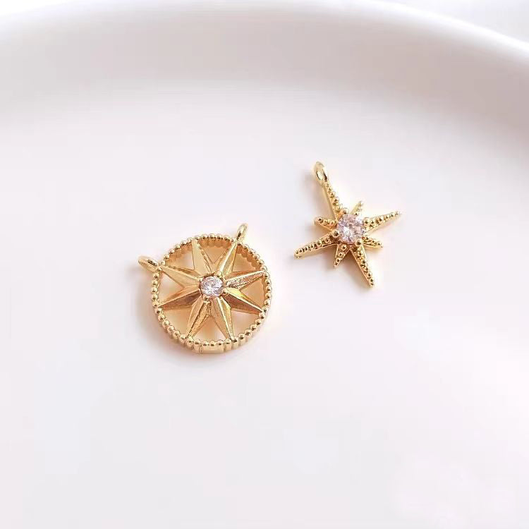 [WG1145] 1PCS star pendant spacer charm- vacuum plating waterproof jewelry diy