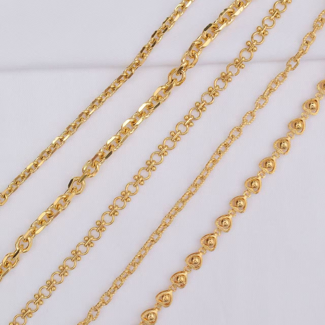 [WG1164] 1M 24k Gold Plated Chain-Vacuum Plating Waterproof Jewelry DIY Chain-