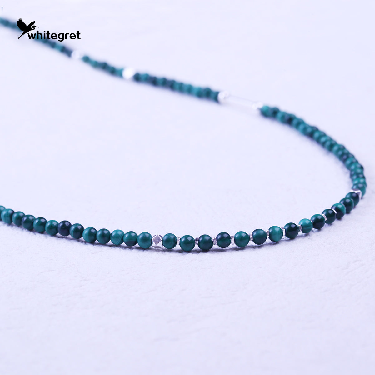 [WG0066] Natural Malachite & Silver925 Necklace new original handmade design 2024 fashion jewelry diy Daily Birthday girl gifts