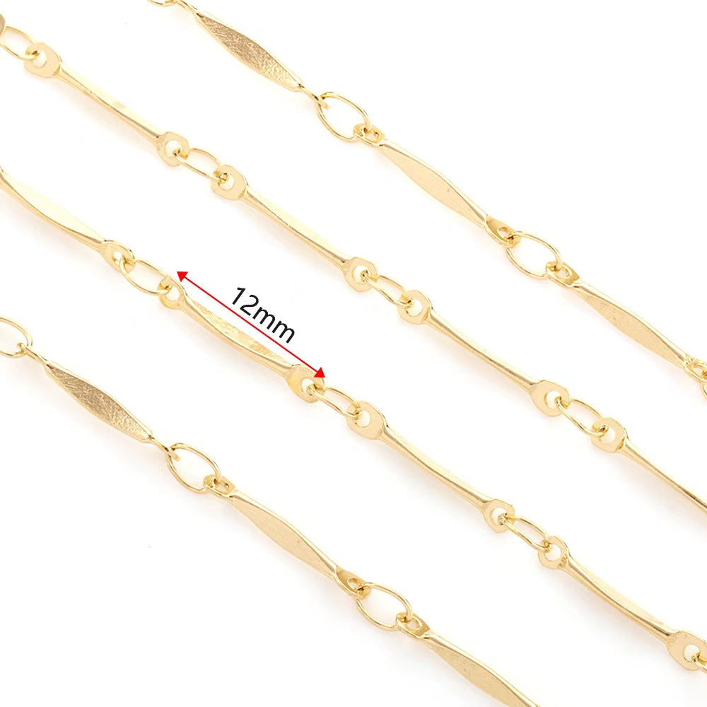 WG1021  four different stick chains-Vacuum Plating Waterproof Stainless steel diy slub chain