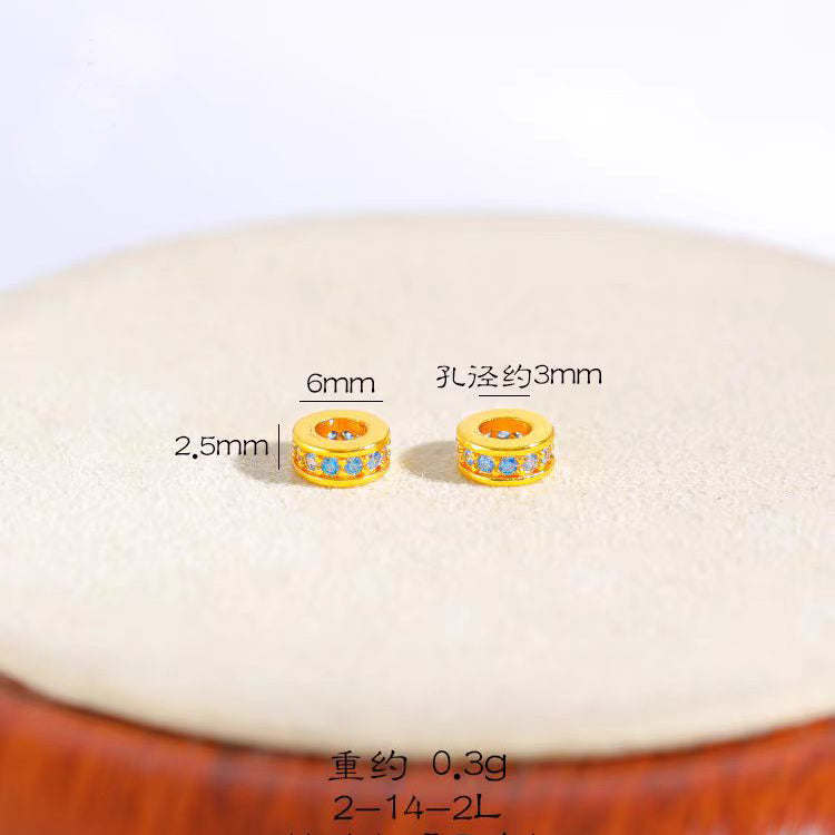 [WG1195] Zircon rainbow spacers for Jewelry diy charms