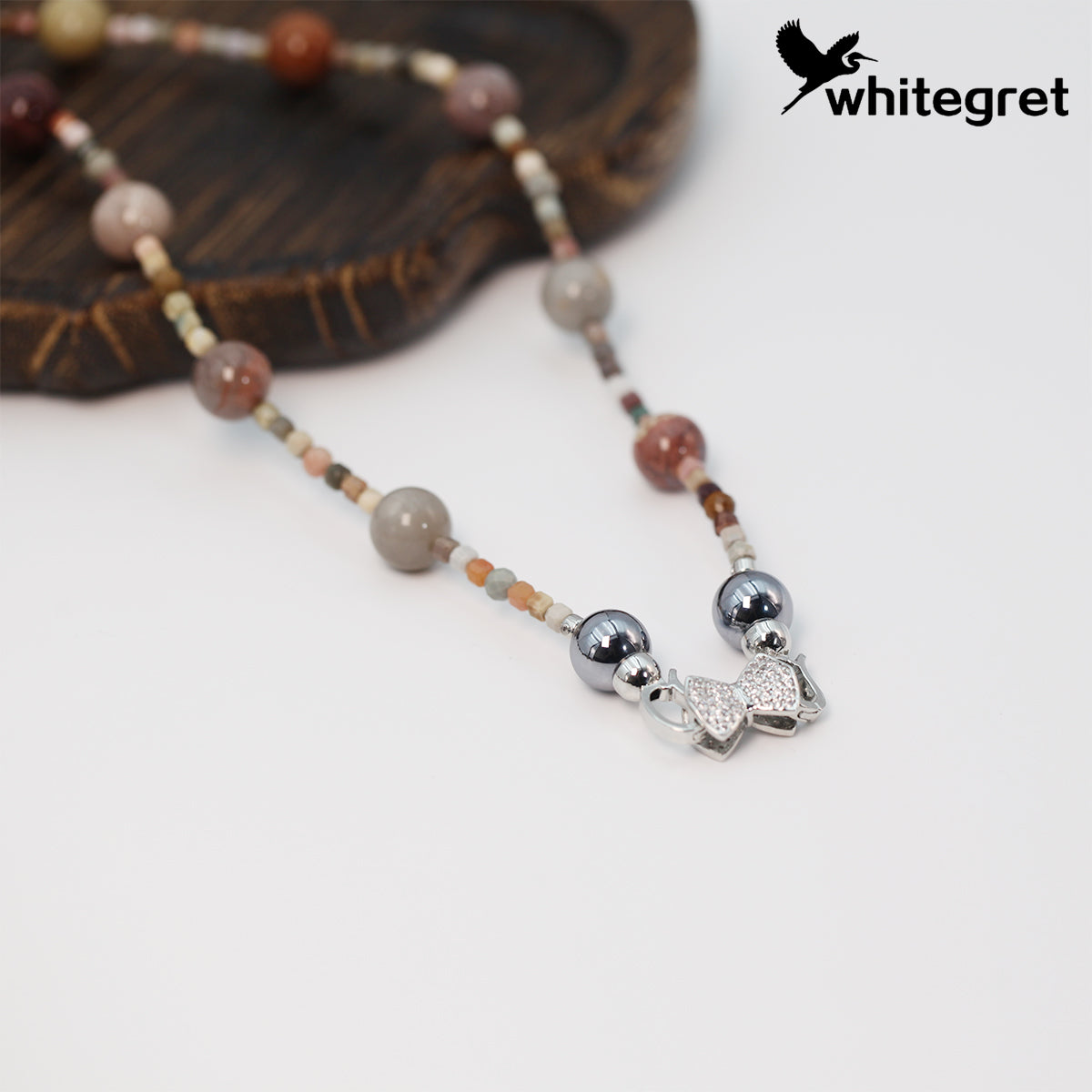 [WG0155]High Quality Handmade Natural Colorful Alashan Necklace