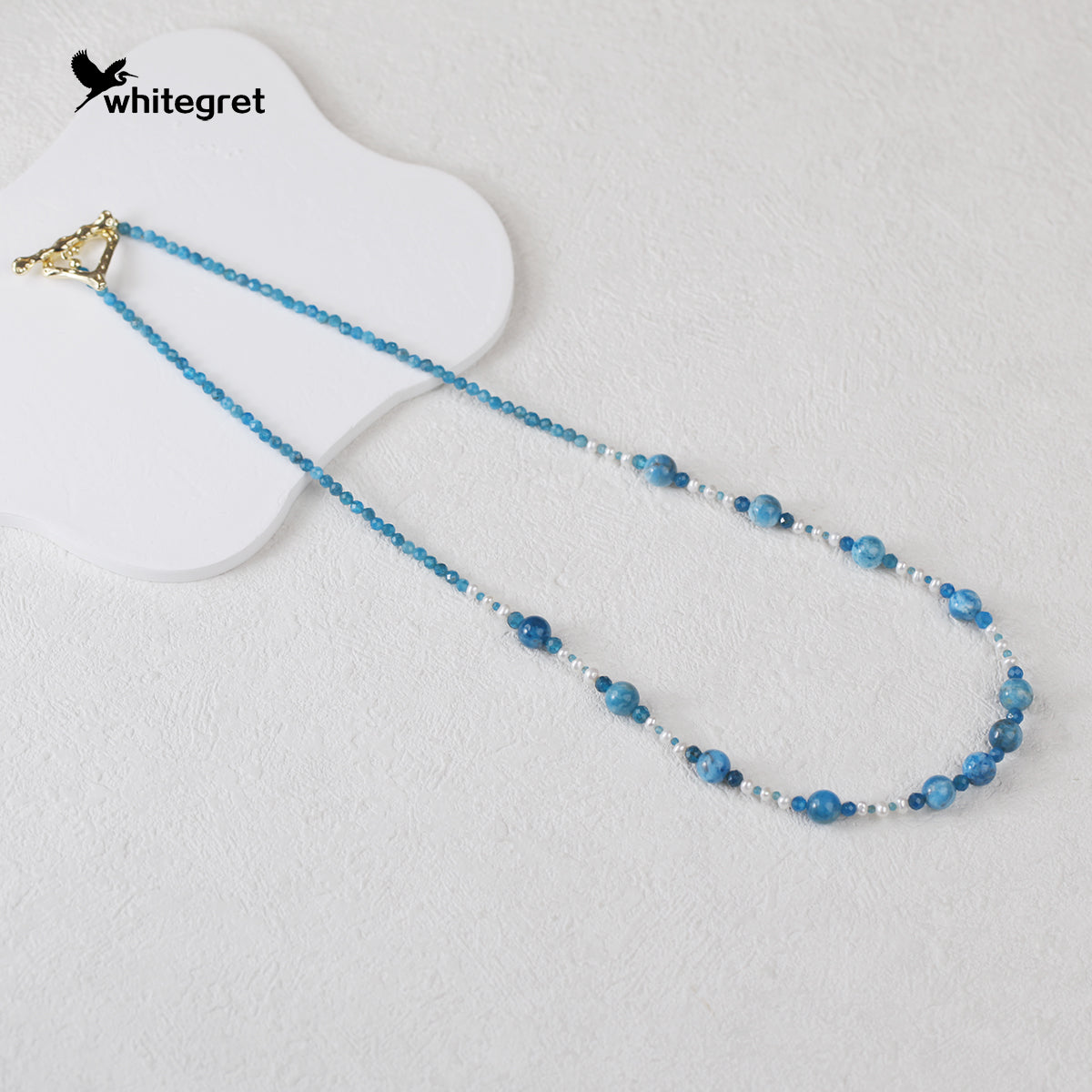 [WG0137] Blue Apatite Necklace