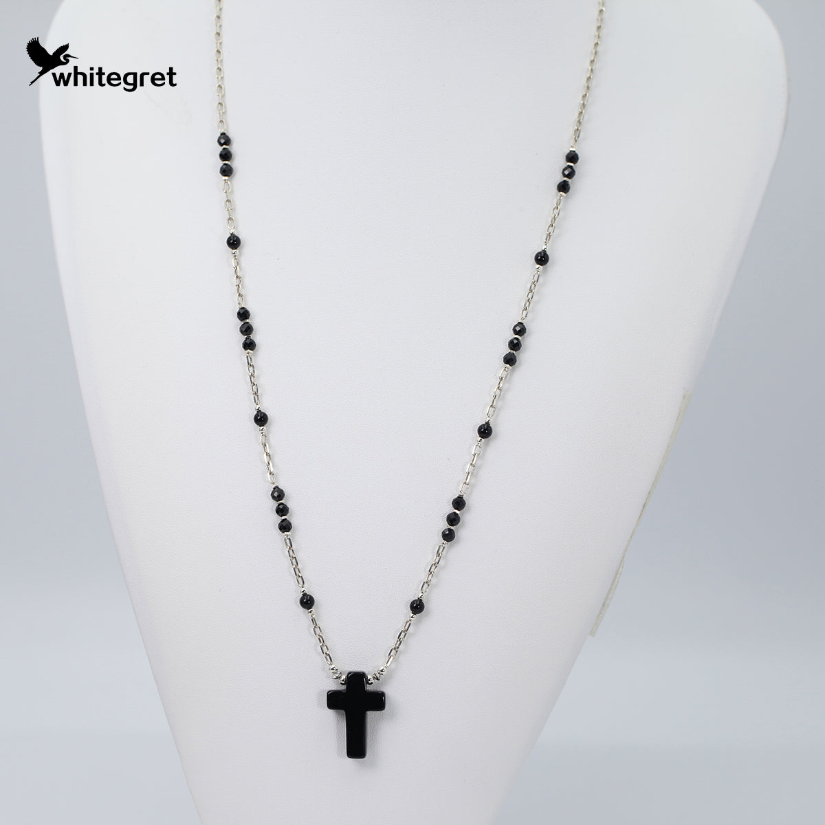[WG0164] Natural Obsidian crystal & Silver25 Necklace