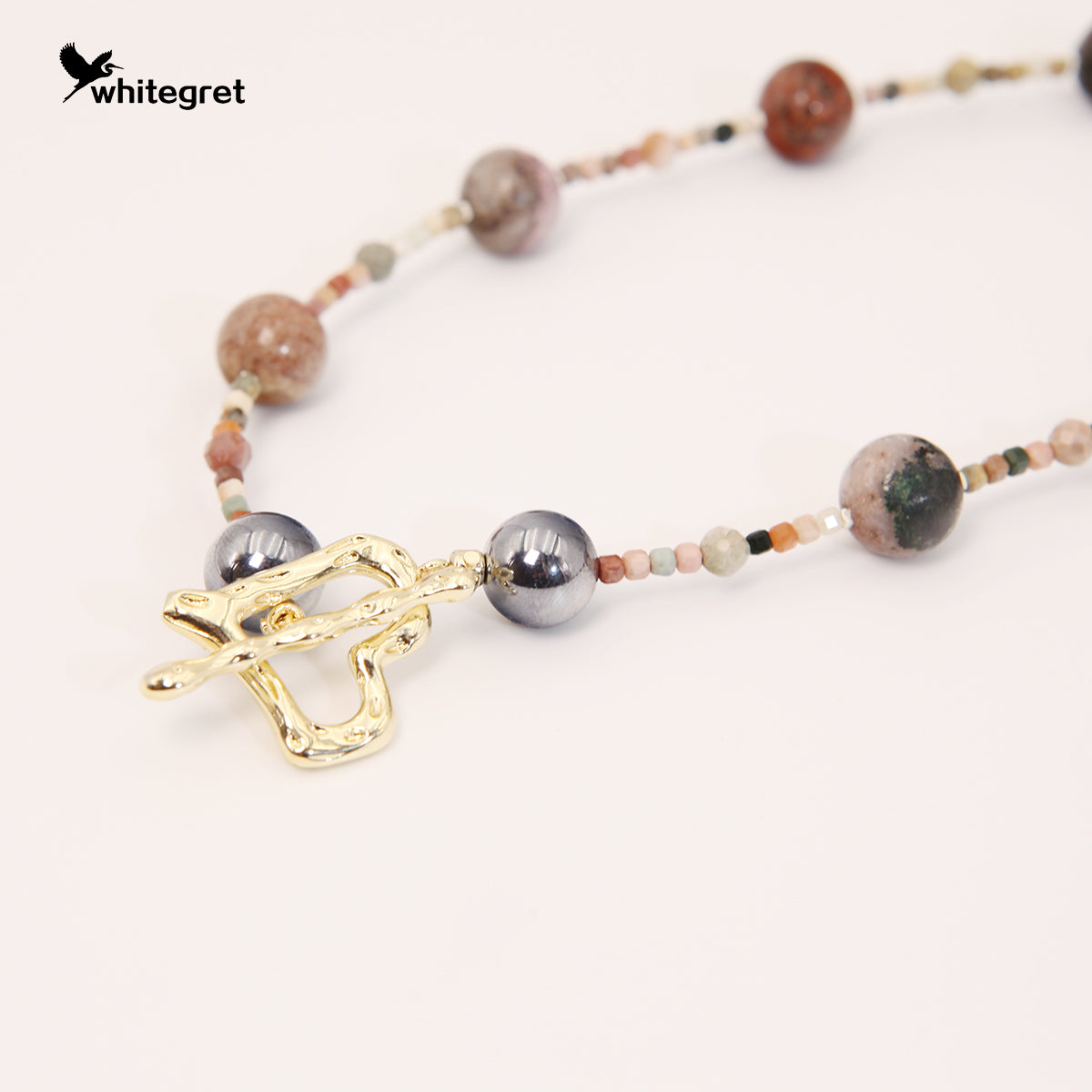 [WG0056] Natural Crystal Cobalt calcite & Alashan Agate Necklace new original handmade design sweater chain 2024 valent fashion diy bracelet Birthday Daily girl gifts