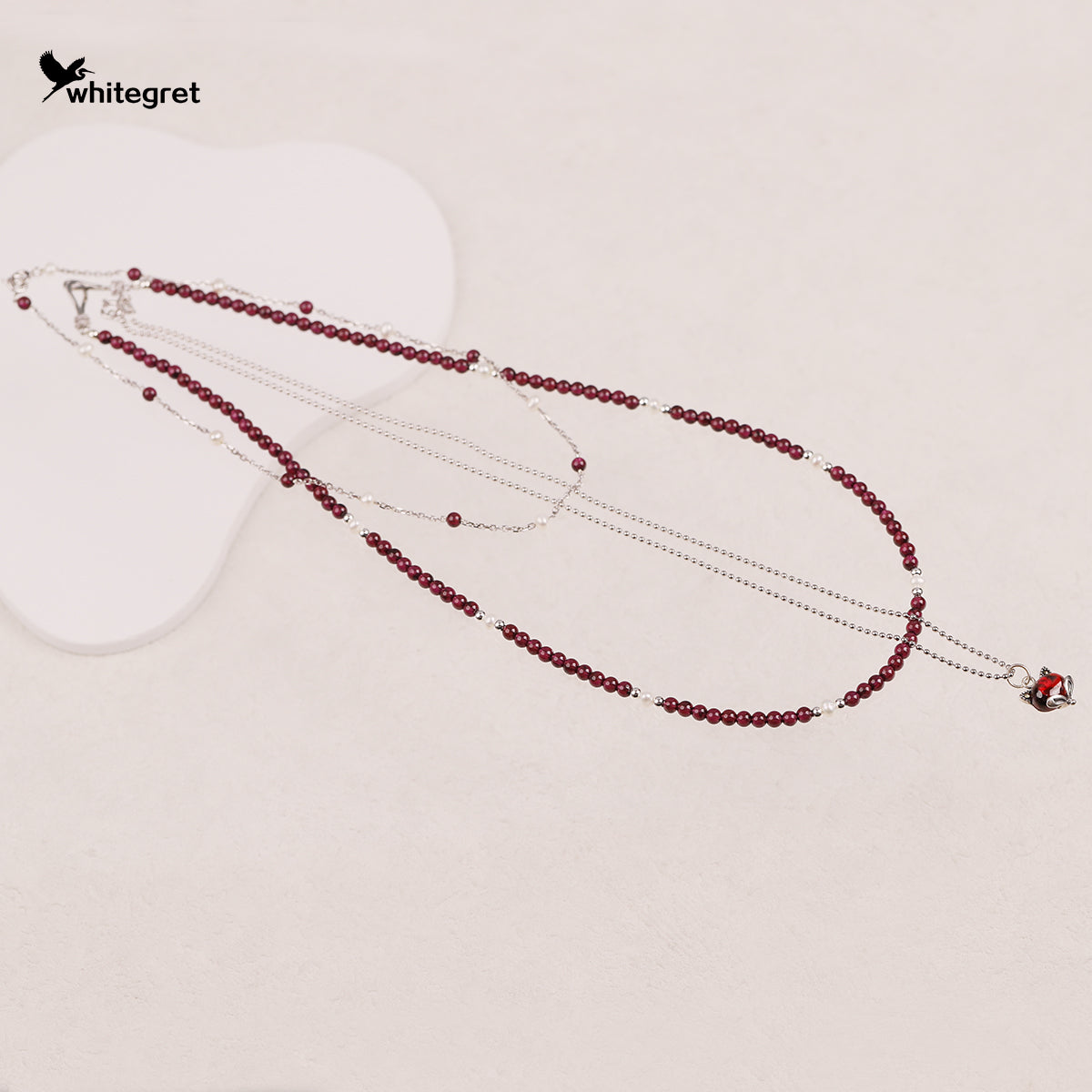 [WG0219] Natural Purple Garnet & Silver925 Necklace combo set